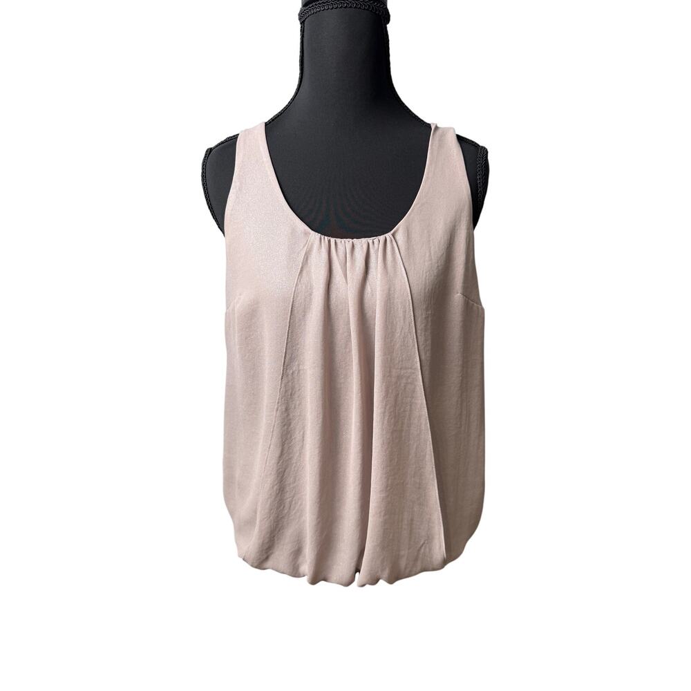 Ann Taylor LOFT‎ Women’s XS Pink Champagne Ribbon Tie Back Shimmering Top